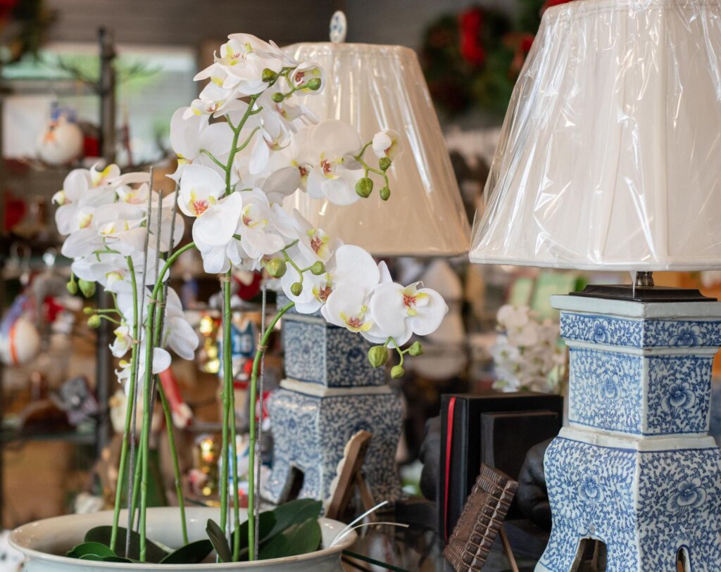 Lamps and Flowers at Ole Bay Mercantile