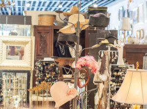 vintage apparel, hats, and jewelry