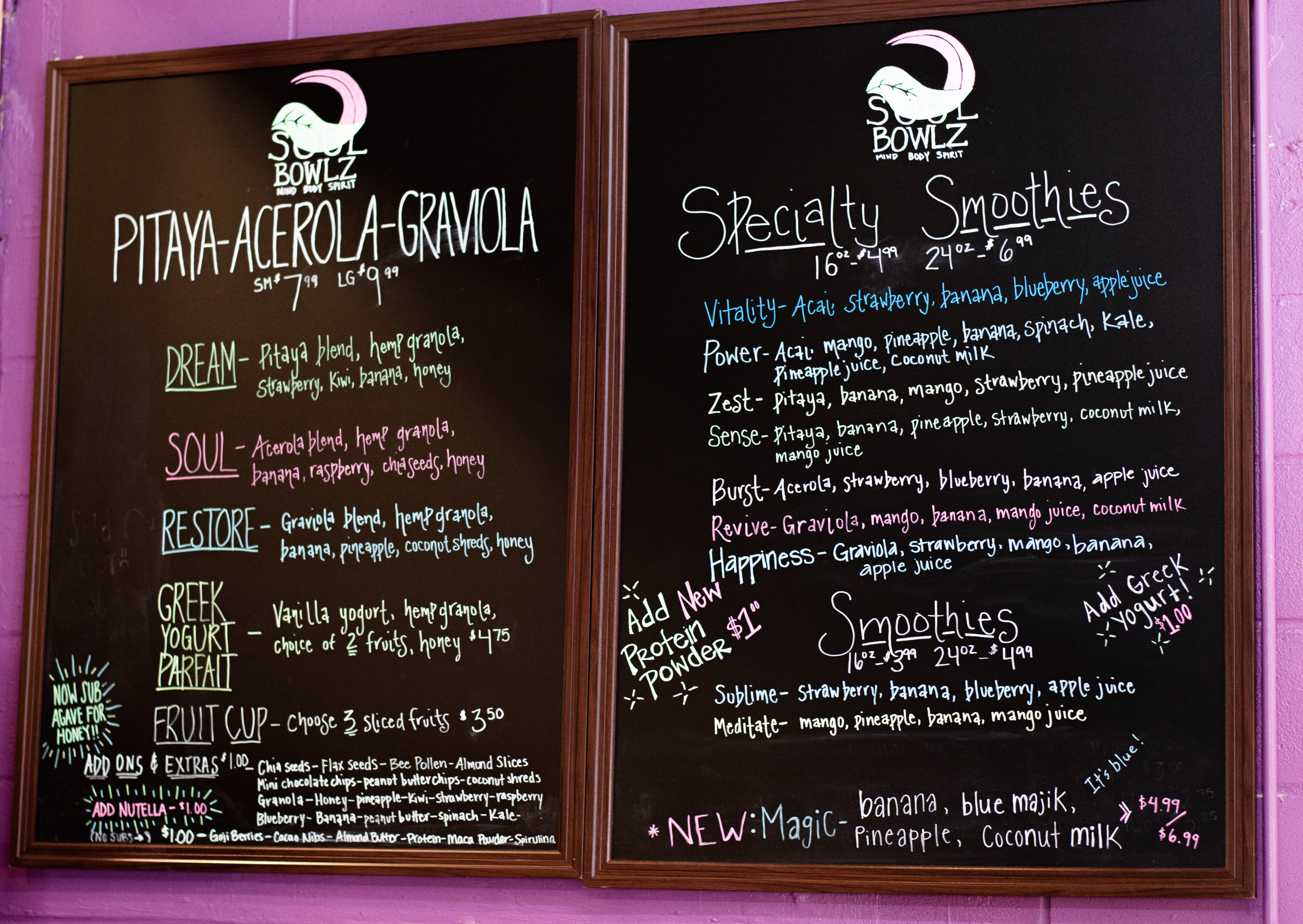 Soul Bowlz Menu