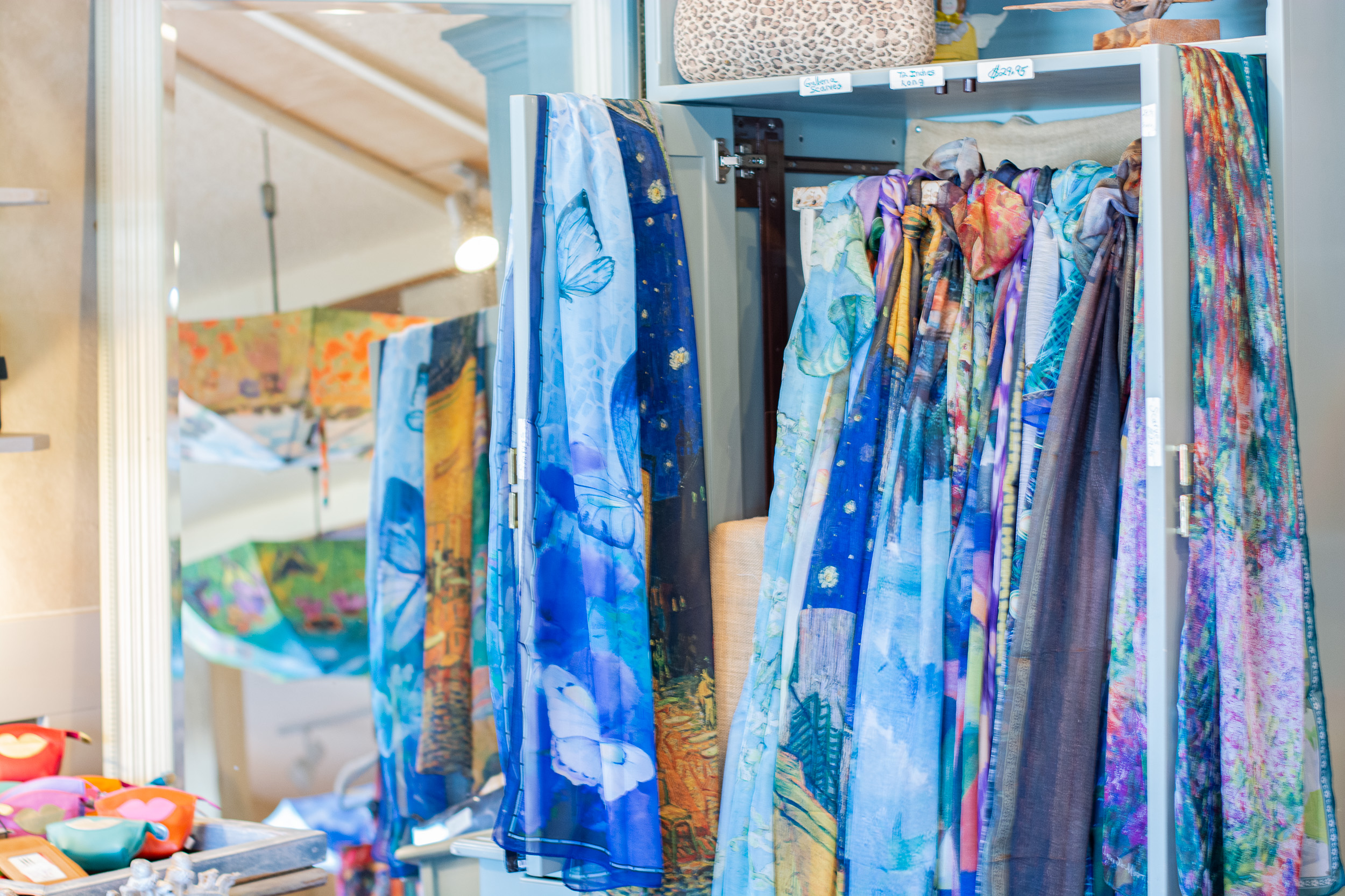 Colorful Blue Scarves