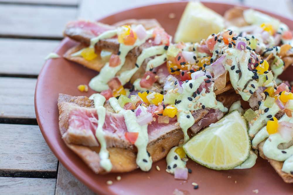 Seared Tuna Nachos Appetizer