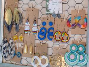 colorful beaded earrings